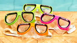 large display of snorkel googles