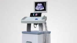 Ultrasound machine with ultrasound dislpayed