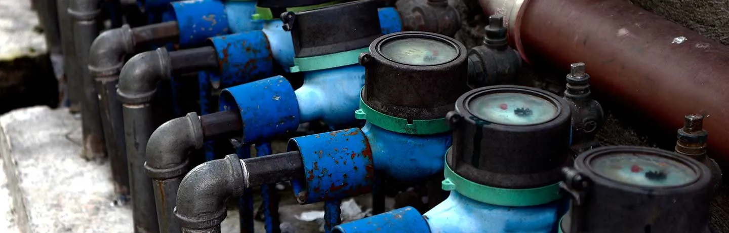 Photo of a row of water meters